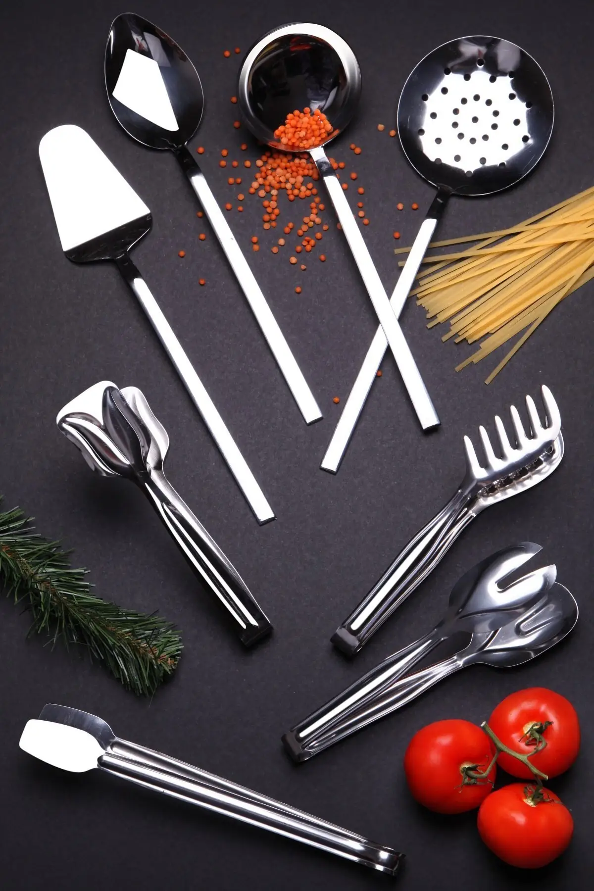 

Kitchen Life Lux Stainless 304 Steel Tongs And Scoop Set 8 Pieces