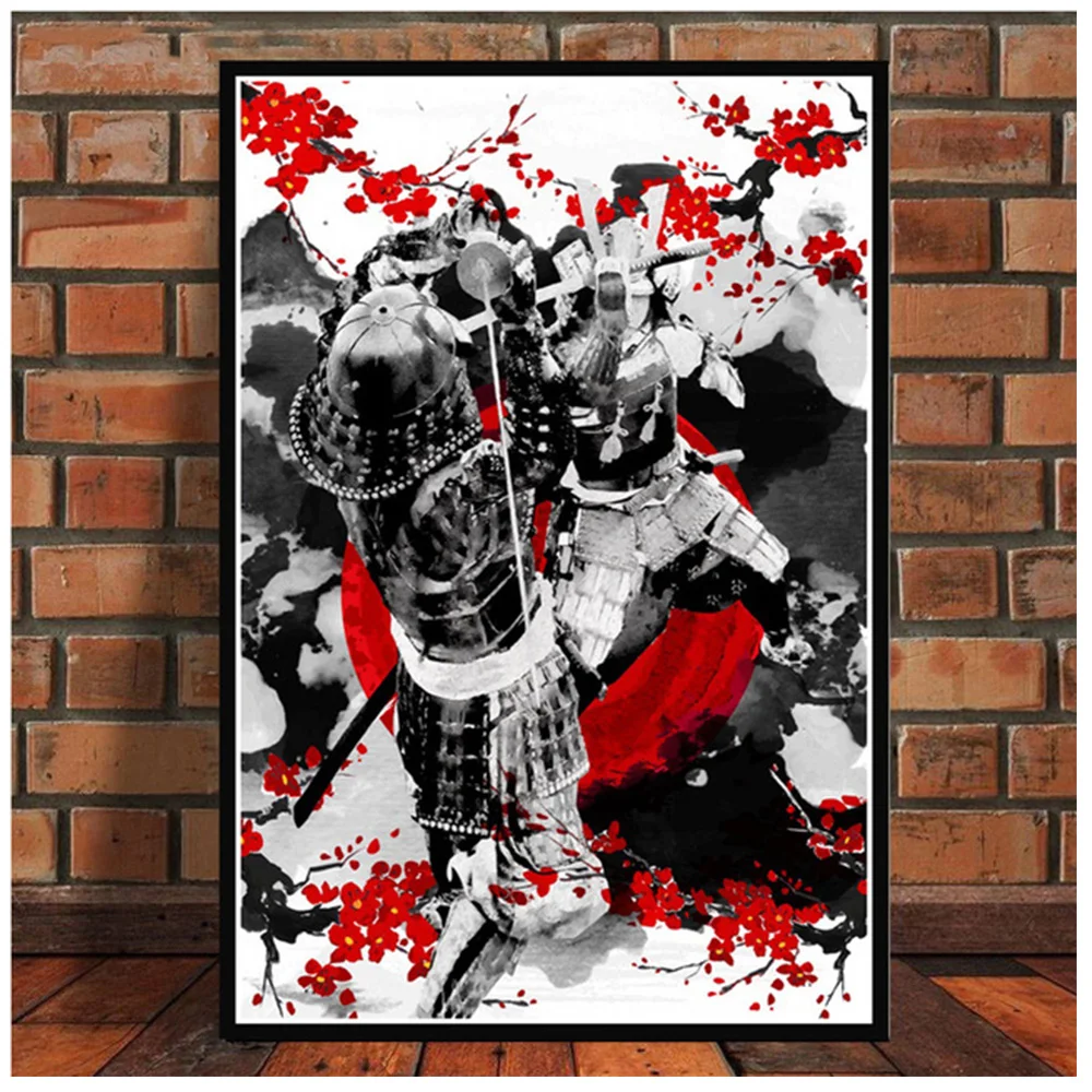 Японский бусхидо Самурай канцзи цветение вишни Алмазная краска полностью