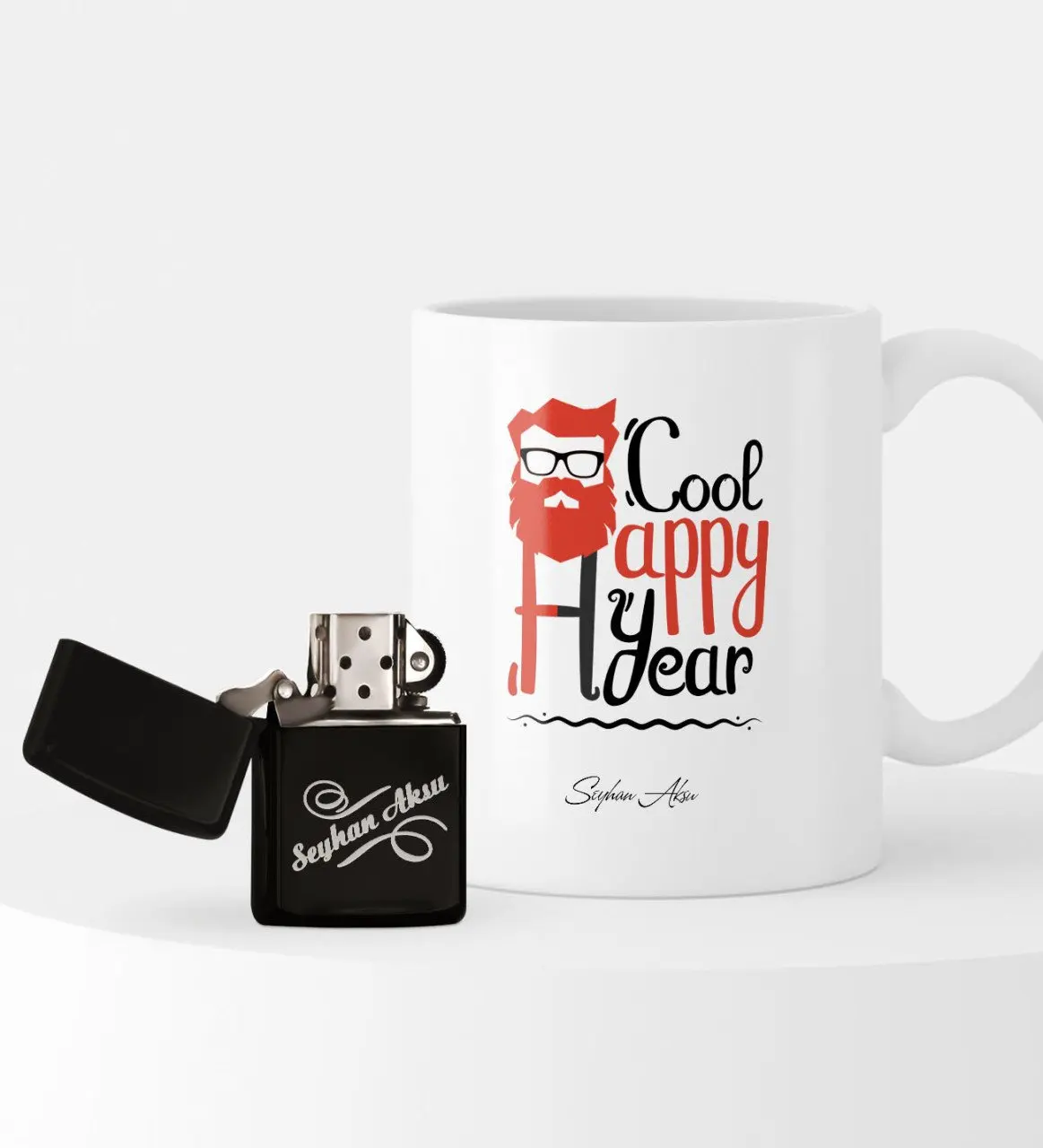 

Personalized Christmas Christmas Santa Claus Theme Lighter and Mug Set-3