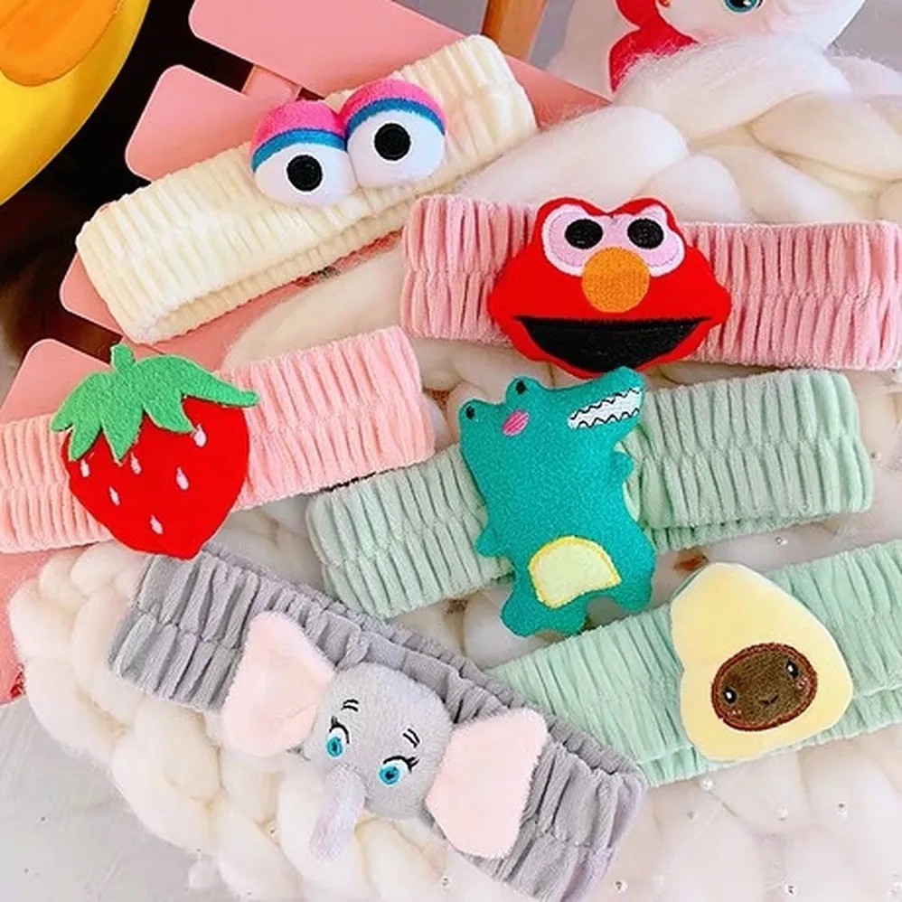 Милая панда авокадо клубника слон повязка для волос мытья лица макияж женщин