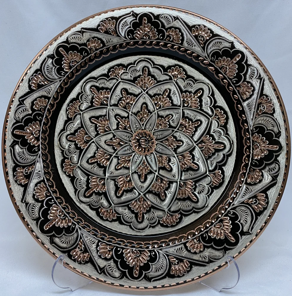 Резные цветы настенная тарелка ручная работа медь абстрактный цветок