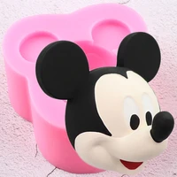 cartoon mouse head silicone mold soap resin aromatherapy candle plaster moulds chocolate fondant cake decorating tools
