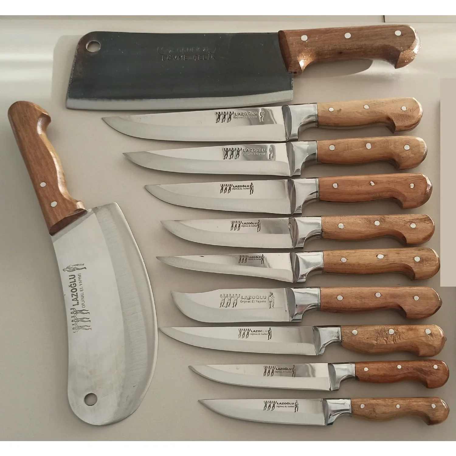 

Sürmene Knife 11 Pcs Wooden Handle Butcher-Sacrifice-Kitchen Knife Armor Knife Salad Onion Meat etc.
