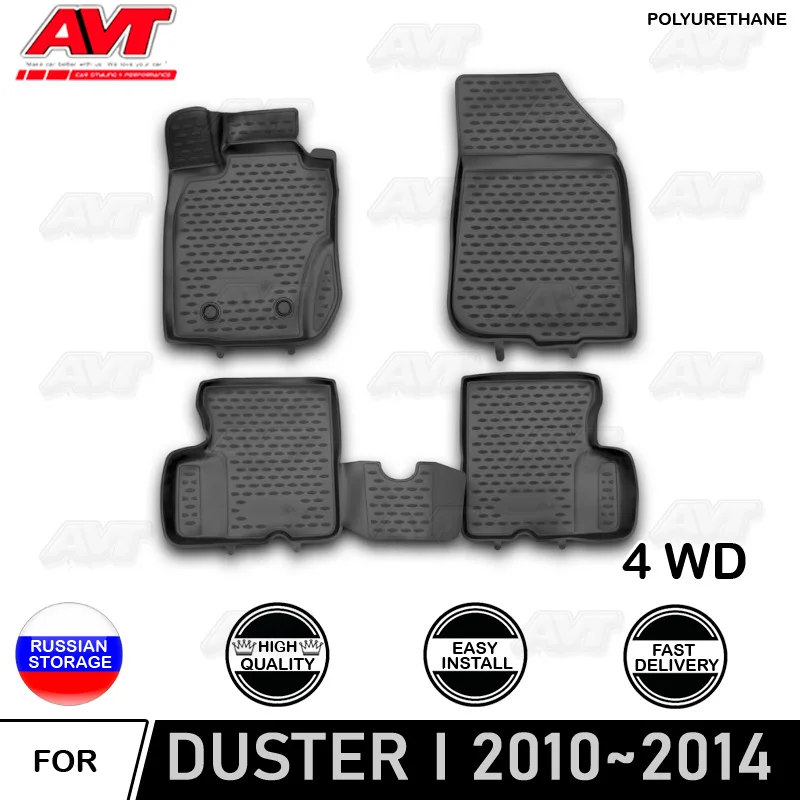 Коврики для Renault Duster I 4WD 2010~ полиуретановые коврики Нескользящие резиновые интерьерные Аксессуары для автомобилей предохранение от грязи Декор