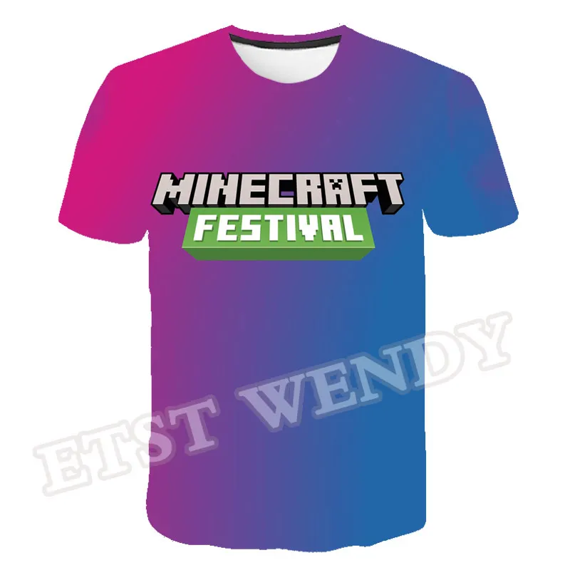 

NEW My World 2021 Popular kids Printing T-shirt Kawaii zombie Cartoon Streetwear hip-hop T Shirts The Game Toy Boys Girls Top