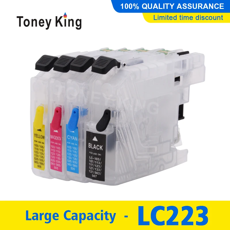 

Toney King Refill Printer Ink Cartridge For Brother LC 221 225 227 229 223 XL For LC223 XL J5620DW J5625DW J5720DW J480DW
