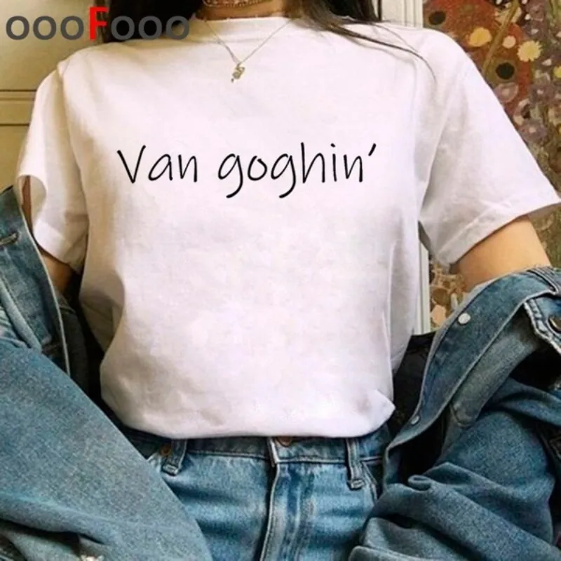 

Hot Sale xA8EK9 Van Gogh Harajuku Oil Art Painting T Shirts Women Ullzang Funny Cartoon T-shirts Aesthetic Tshirt Grunge Graphic