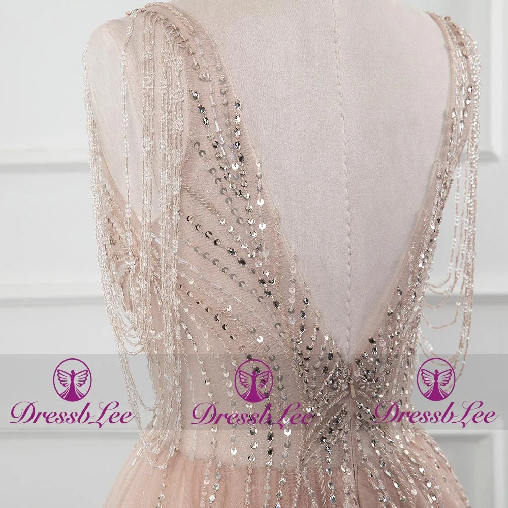 Женское вечернее платье-русалка длинное платье цвета шампанского с глубоким