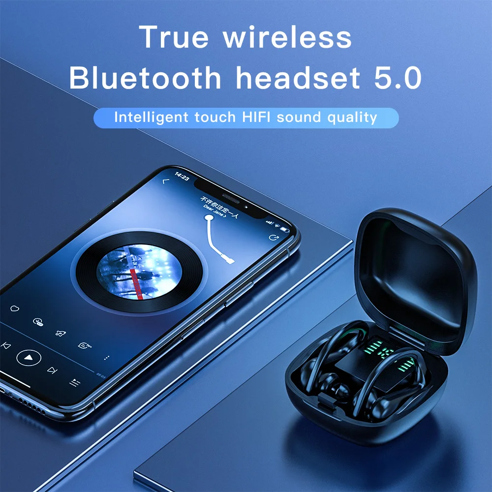TWS Wireless Headphone Earphones Earbuds Headsets 2200mAh Charging Box  Bluetooth 5.0  Sport headphones LED display quick-charge