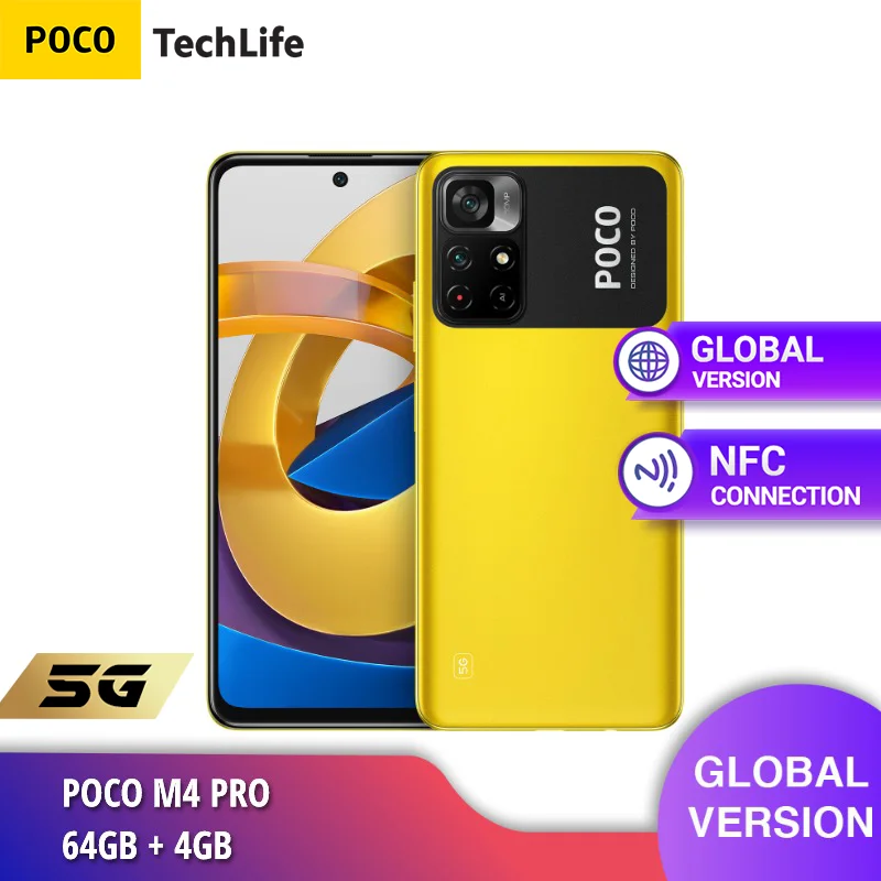 Najtaniej Wersja Globalna Poco M4 Pro 5G NFC (fabrycznie Nowe/uszczelnione) MediaTek Dimensity 810 5G | Bluetooth 5.1 | 5000mAh 33W | IP53