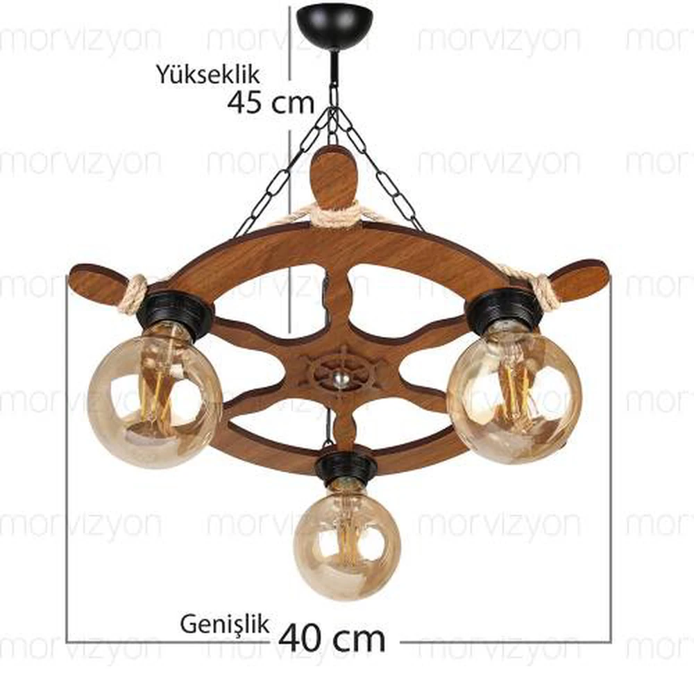 Деревянная люстра в стиле руля Современная декоративная прочная потолочная