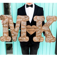 wedding guest book alternative wooden guestbook signinital letters of couple names