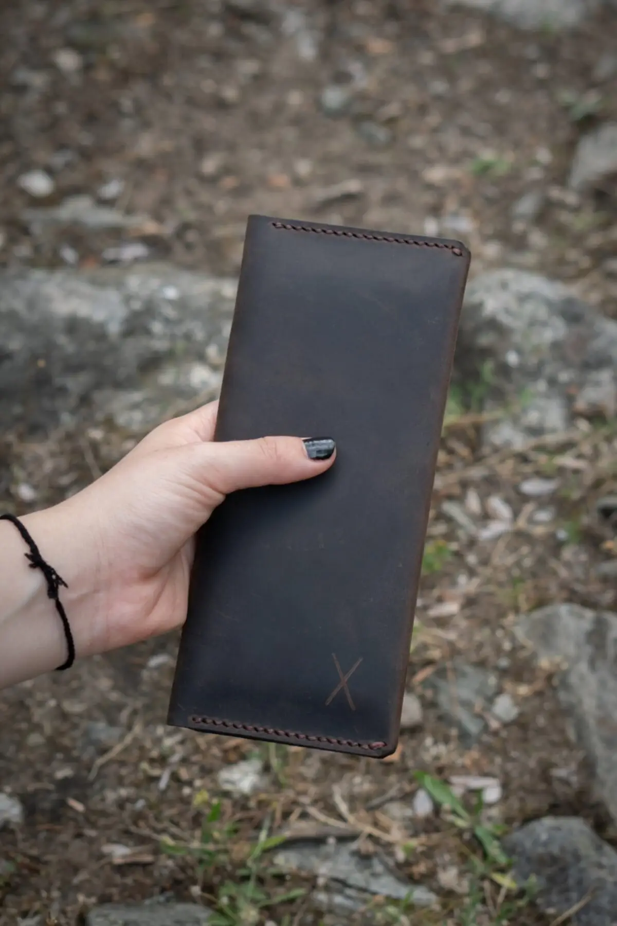 

Unisex Handmade Genuine Leather Money And Phone Holder / Wallet Walnut