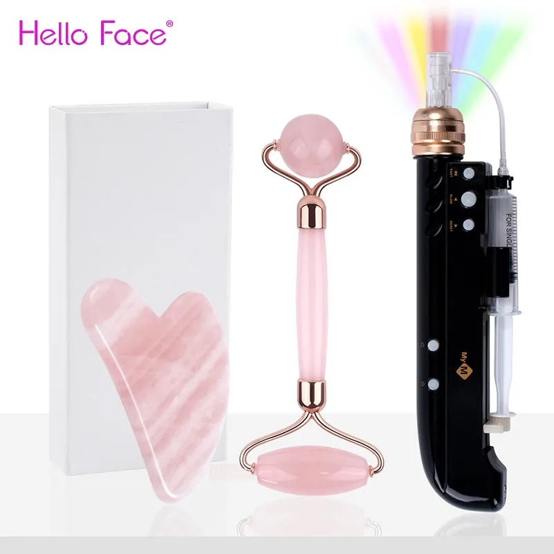 Facial MTS Hydra Injector With Gua Sha Gifts Mesotherapy Machine LED Light Therapy Aqua Microneedling Pen Mym Beauty Pen F8S