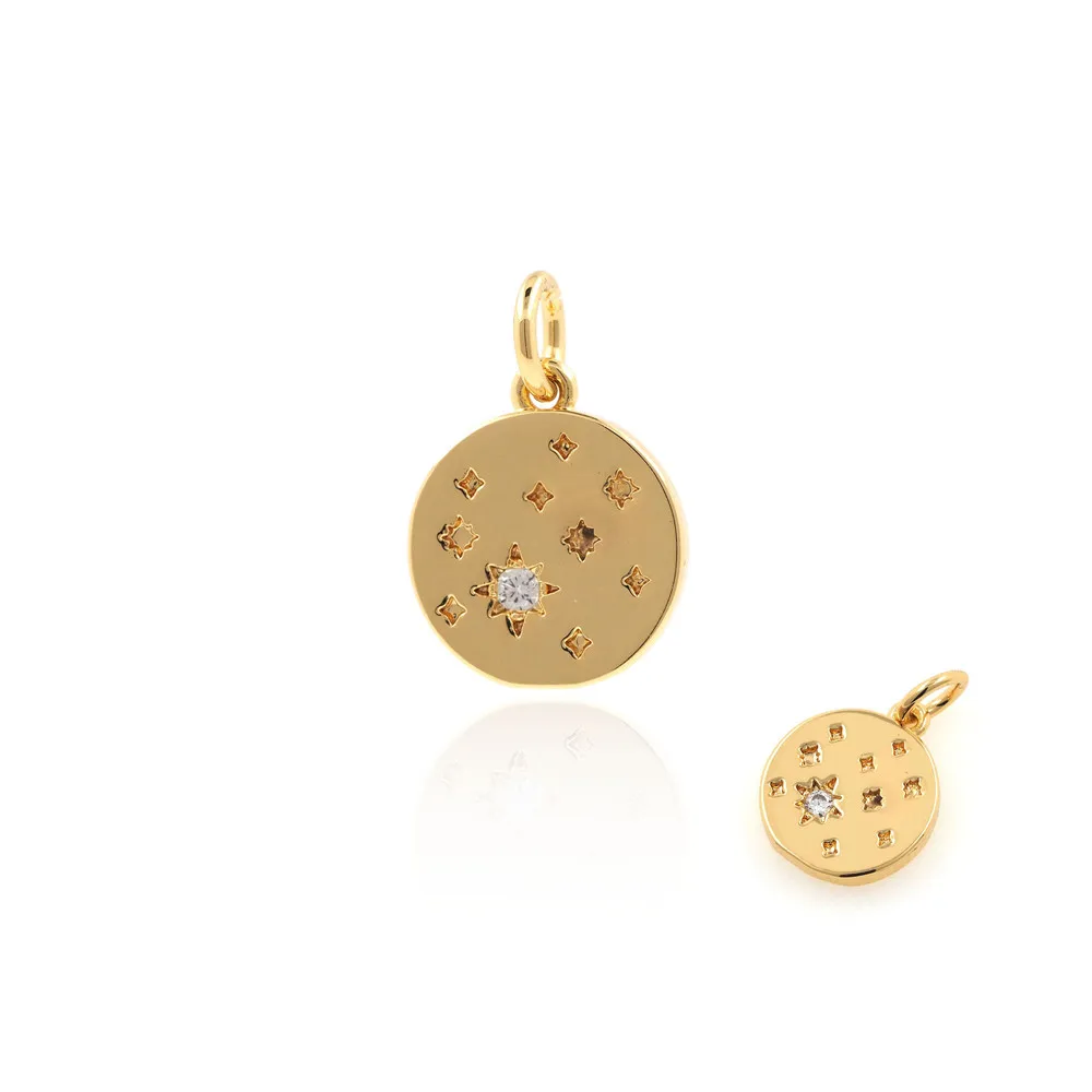 

Star Sun Pendant Micro-Pavé CZ Necklace Exquisite Pendant DIY Jewelry Discovery 16.2x10.8x1.8mm