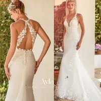 grace mermaid wedding dress backless design lace bride dress 2022 new boho wedding gowns beach gorgeous vestido de noiva backles