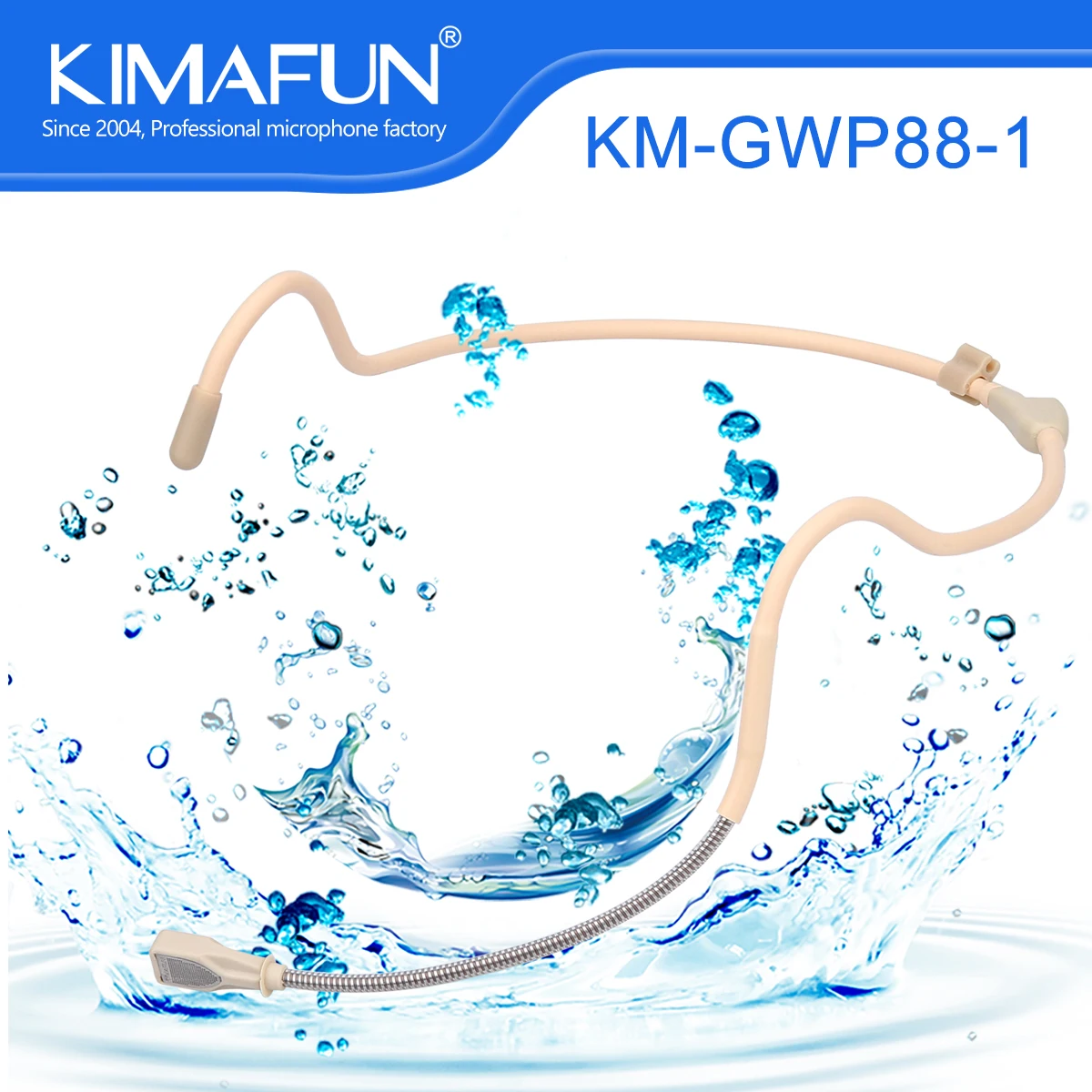 KIMAFUN Waterproof Headset Fitness Microphone Wireless System Spinning Aerobics Yoga Pilates Coach Sports Gym Teacher Recording