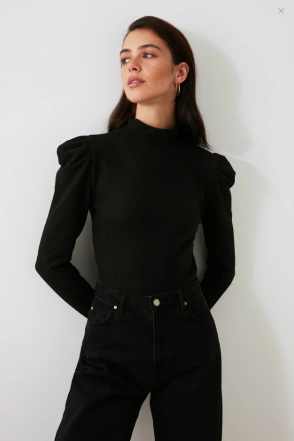 

Women Gray Princess Sleeve Turtleneck Shawl Crop Sweater Casual Wear Fashion Style Soft Blouse Women Winter Sweaters