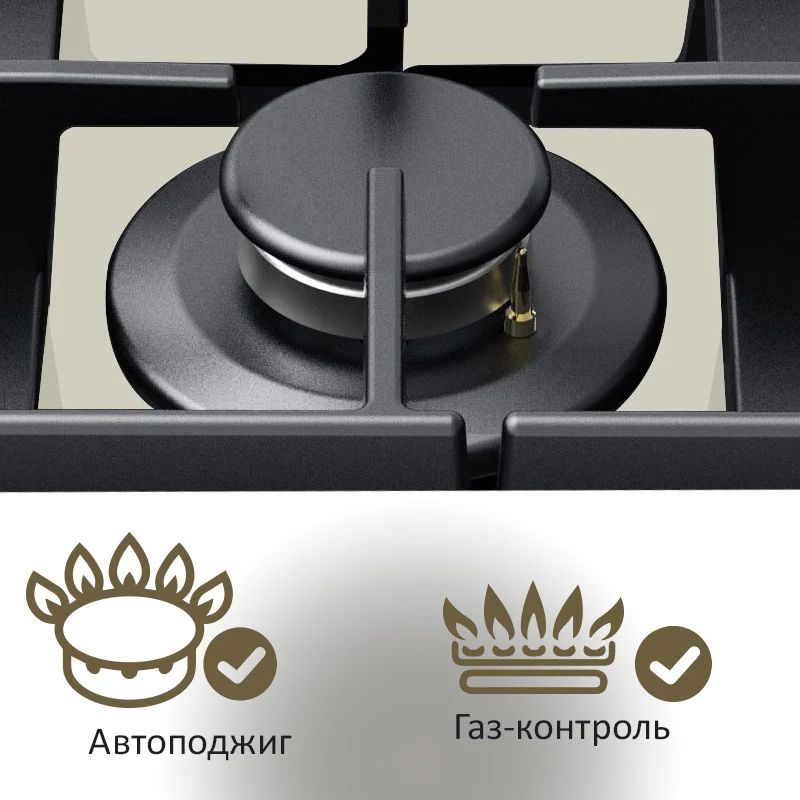 Комплект варочная поверхность газ HIBERG VM 6045 RY+электрическая духовка 6395 Y+Каминная