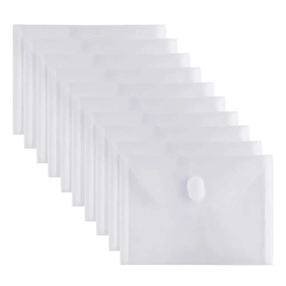 10 шт./компл. 14x19 см прозрачные пластиковые маленькие конверты с крючком и петлей