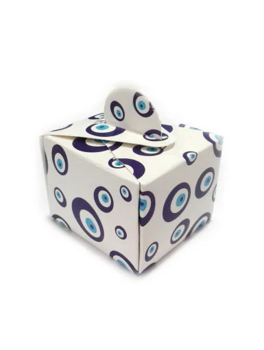 

50 Units Evil Eye Beads Patterned Mini Gift or Candy Paper Box