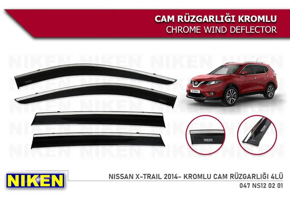 Ветровой отражатель для Nissan X Trail с хромированным дождевиком экран 2014 2015 2016 2017 2018