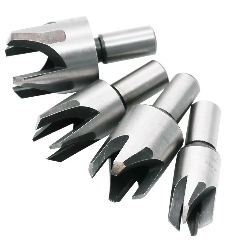 

Citop 4pcs/set Carbon Steel Cork Cutter Claw Dowel Drill Wood Cutting Tool Set Straight Tapered Woodworking Cork Drill Bit