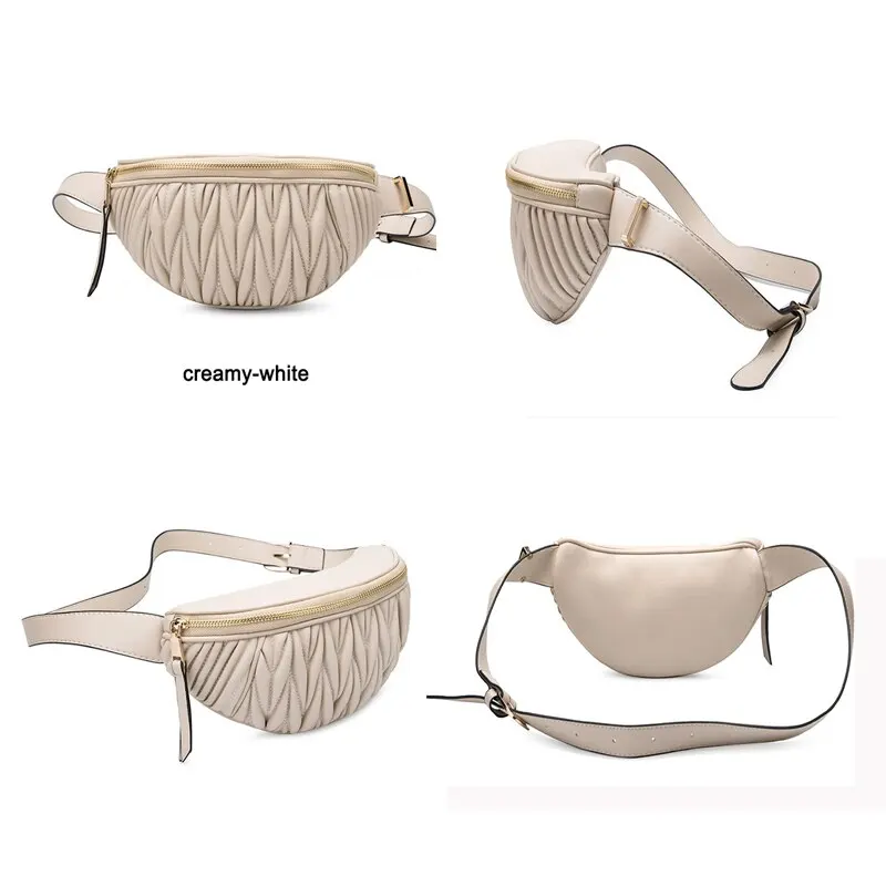 Лидер продаж дизайнерская бежевая сумка на пояс для девушек женская