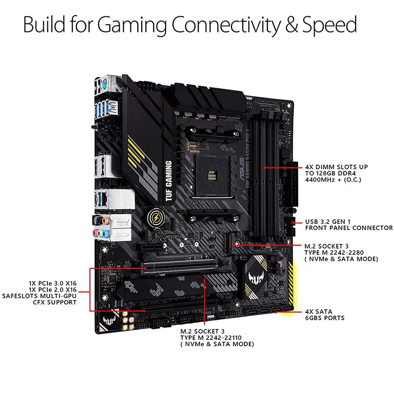 AM4 New ASUS TUF GAMING B450M-PRO S Motherboard Set Combo + AMD Ryzen 7 3700X DDR4 128GB USB 3.2 PCI-E3.0 B450 Placa-mãe Kit |