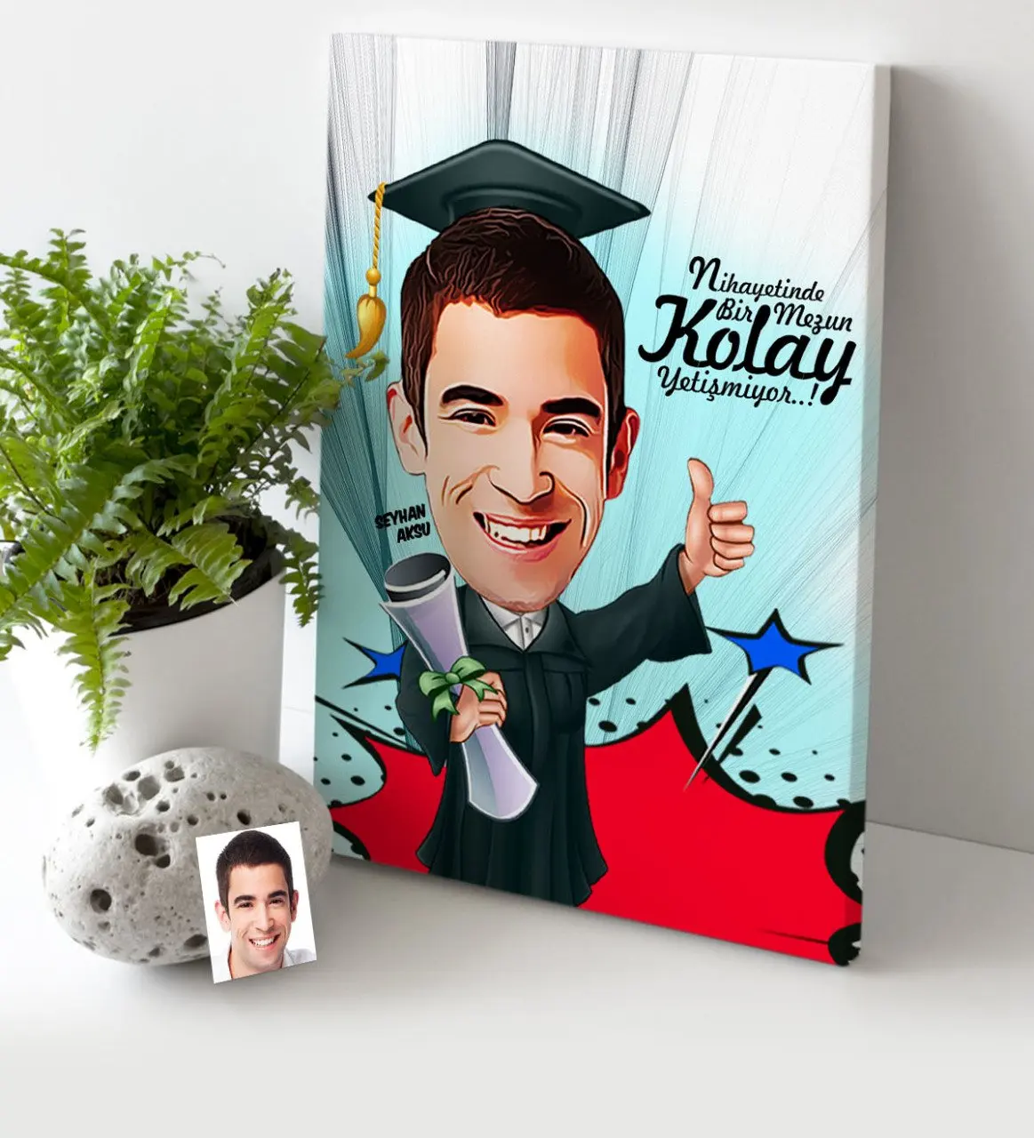 

Personalized Mr Graduated Cartoon Canvas Table (30x50 cm.) 1