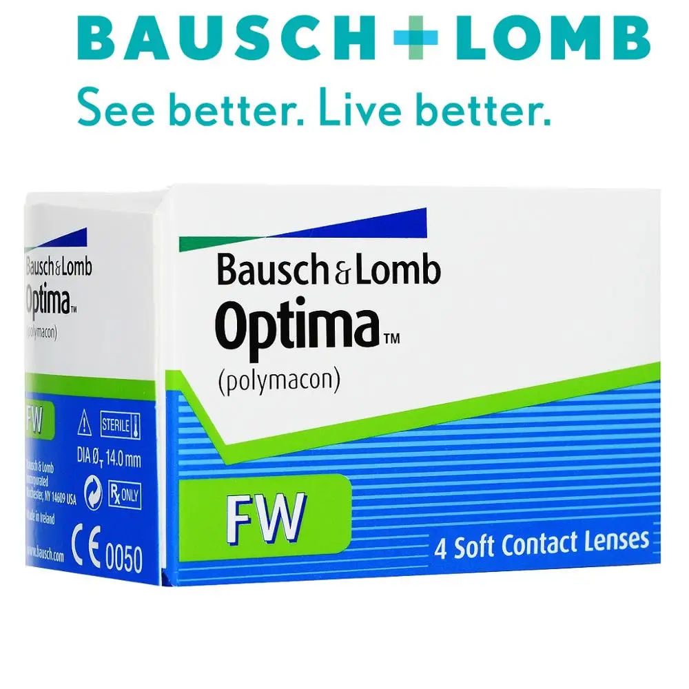 Контактные линзы Optima FW (4 линзы) для зрения на 3 месяца квартальные оптима | Красота