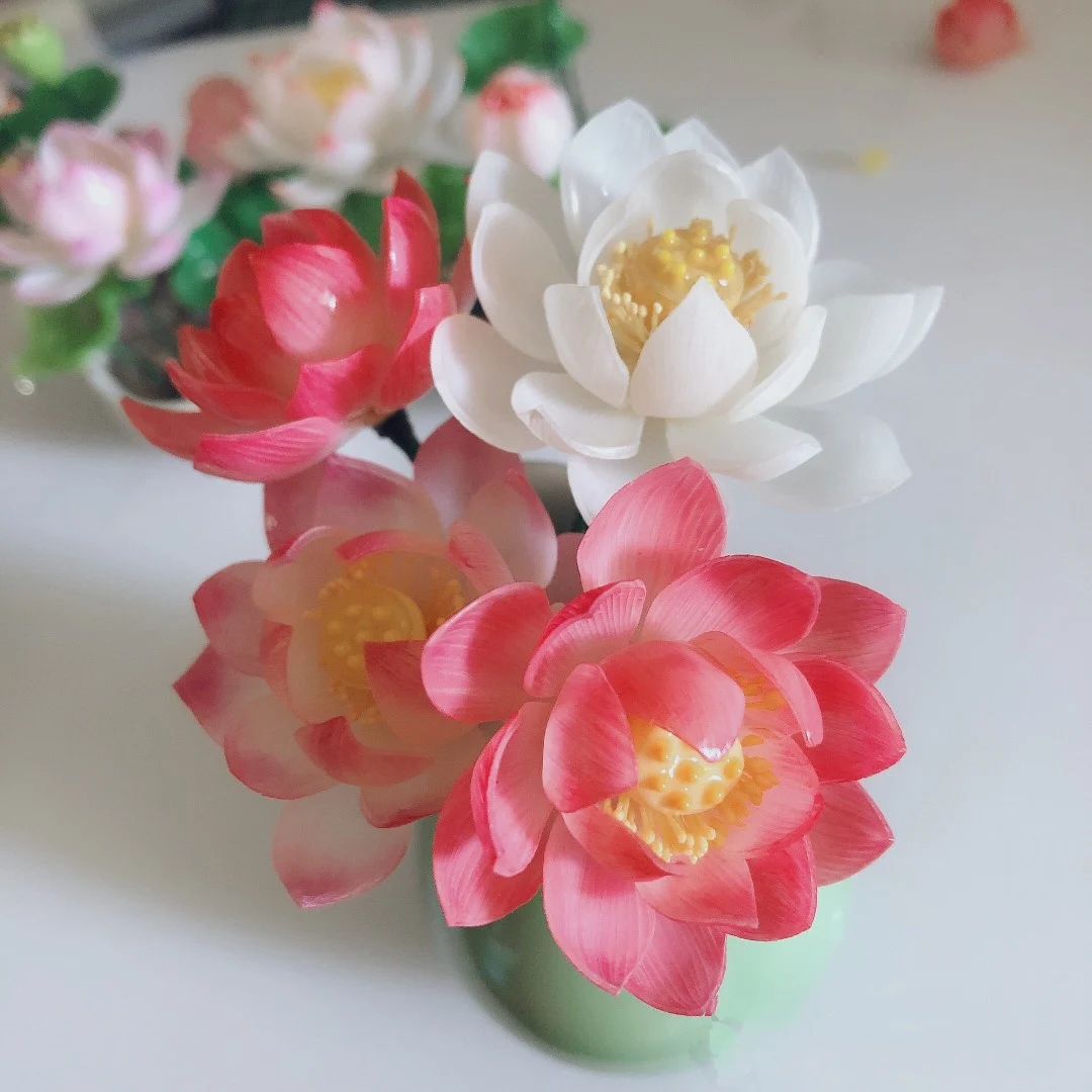 

LALAVARA Hanmade Chinese Kanzashi vintage hairpins of lotus