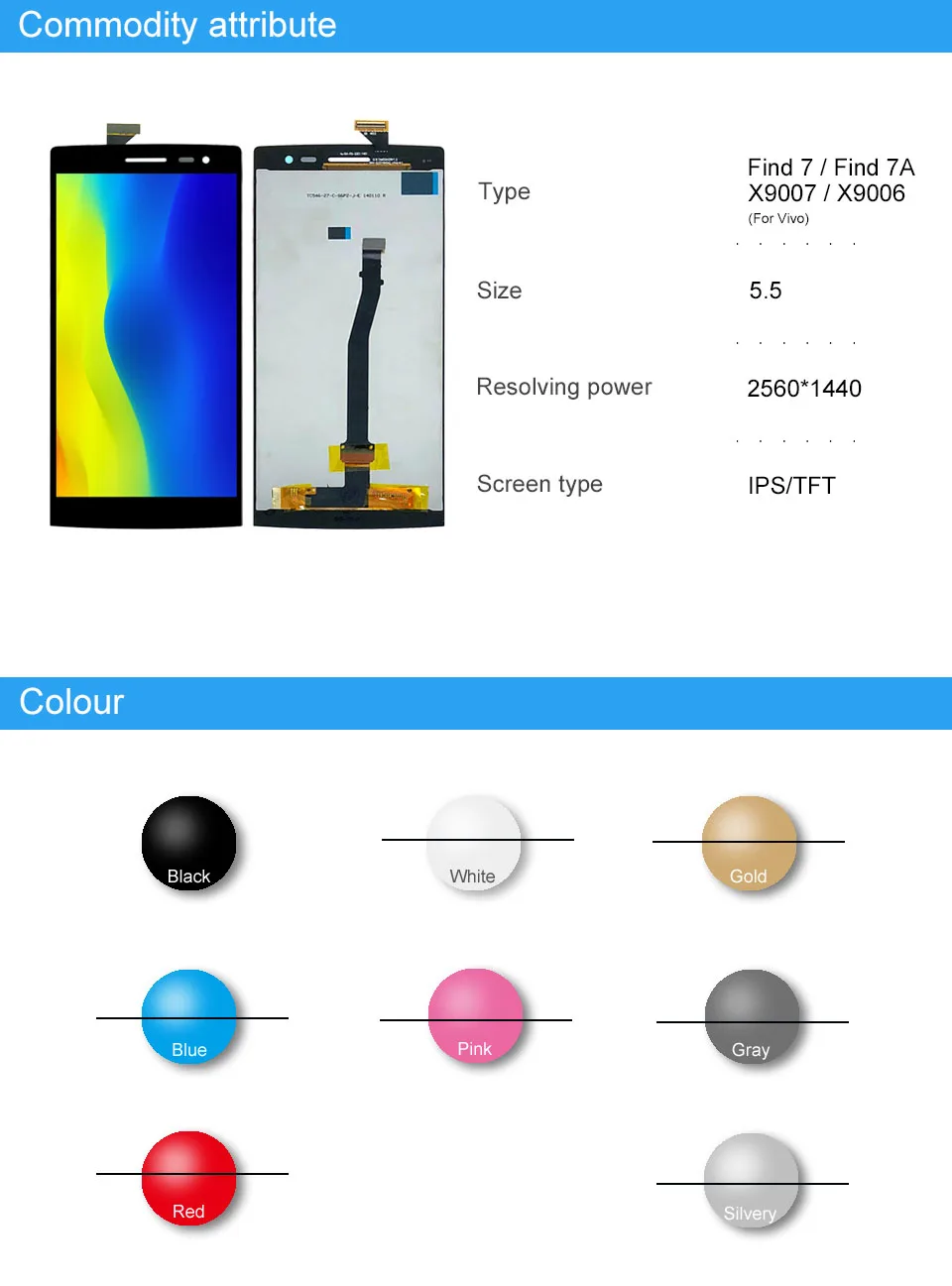 5,5 ''Полный ЖК-дисплей для OPPO Find 7 7A X9007 X9006 ЖК-дисплей сенсорный экран Запасные части для OPPO X9007 экран дисплей полный