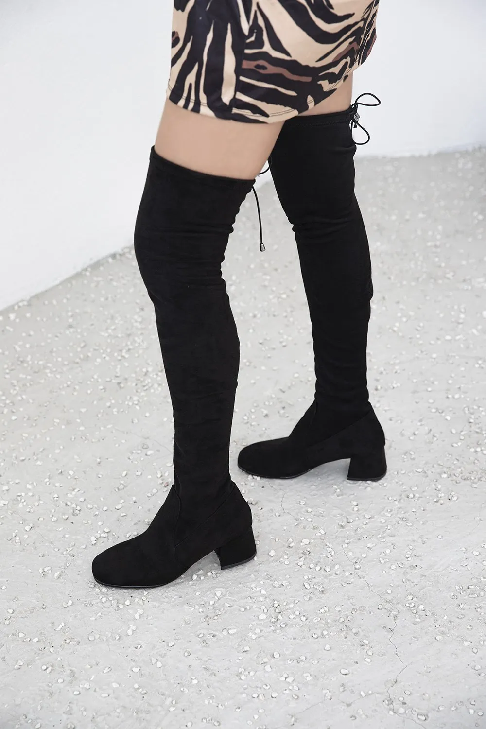 

Handmade Shoes Womens Stretch Socks Boots Black Color