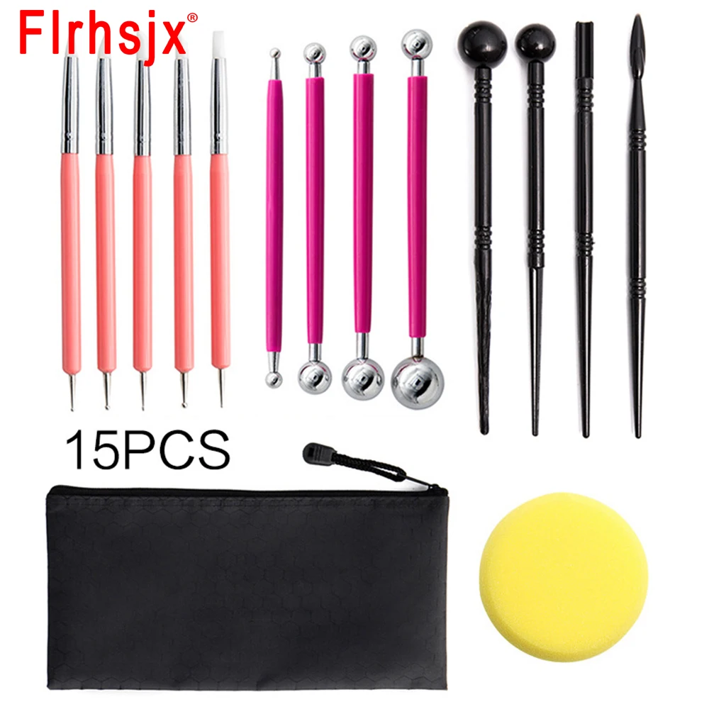 

15pcs DIY Polymer Clay Tools Set Clay Sculpting Kit Sculpt Smoothing Wax Carving Pottery Ceramic Shapers Modeling Carved
