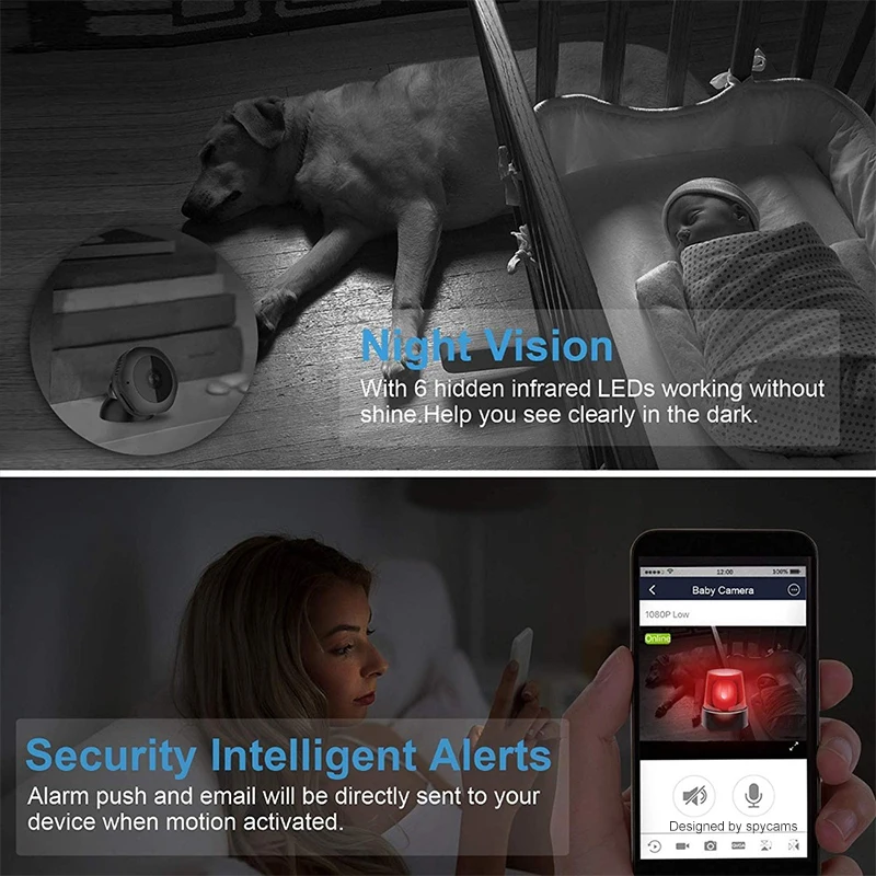 Мини Wi-Fi камера беспроводная HD 1080P Портативная Домашняя безопасность маленькая