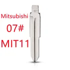 Замена RIOOAK, 10 шт., полотно дистанционного ключа дюйма, KD VVDI, неразрезанный флип-Бланк #07 LISHI MIT11 для Mitsubishi Outlander Grandis ASX Pajero