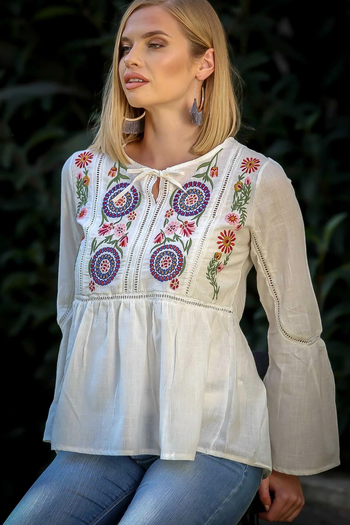 Китайская Гвоздика в вышитые ручки испанский тканый bluz| |