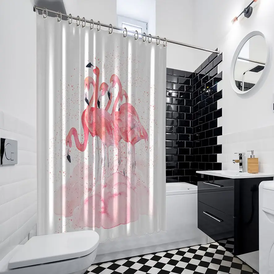 Занавеска для душа Фламинго краска брызг летняя Природа тема домашний декор