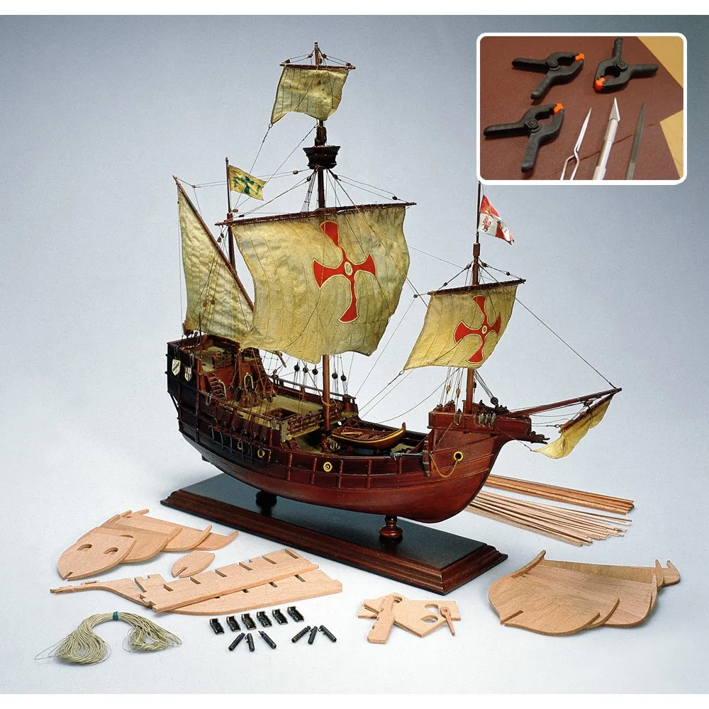 Сборная Модель Корабля Amati Santa Maria (Плюс Инструменты) Масштаб 1:65 дерево Италия AM1409