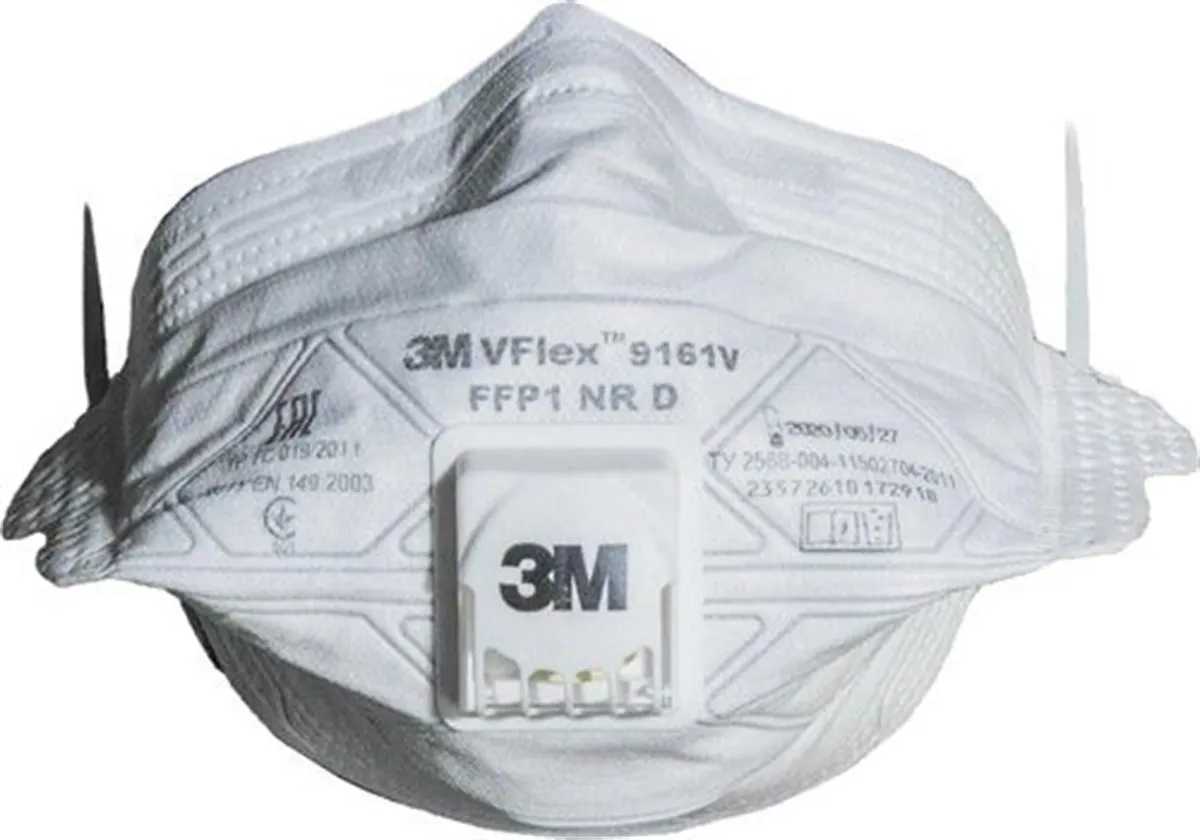 

3M 9161V Nr Certified Mask 15 Pcs/Box EN 149:2001 + A1:2009 FFP1 N R D