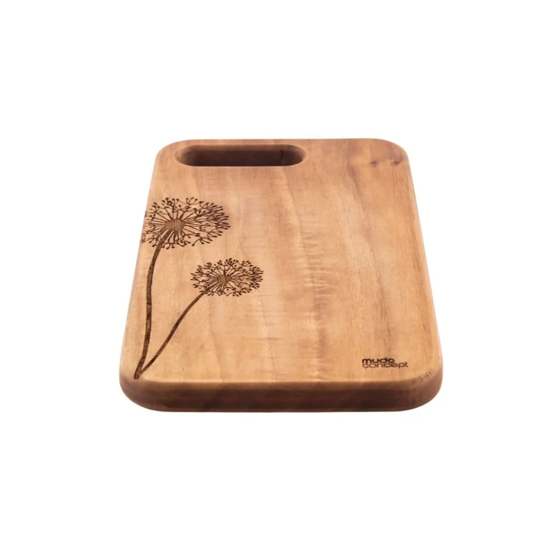 

FLOWER MOTIF WALNUT TREE CUTTING BOARD SIZE 17*29*2CM