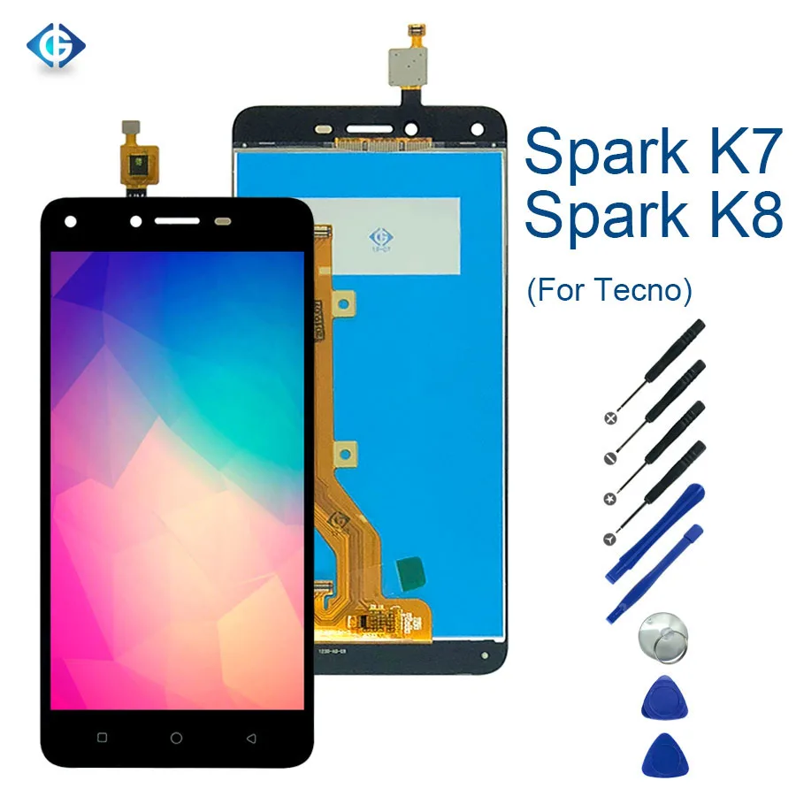 20 шт для Tecno Spark K8 полный ЖК для Tecno Spark Pro K8 ЖК-дисплей кодирующий преобразователь сенсорного экрана в сборе сенсорный по DHL