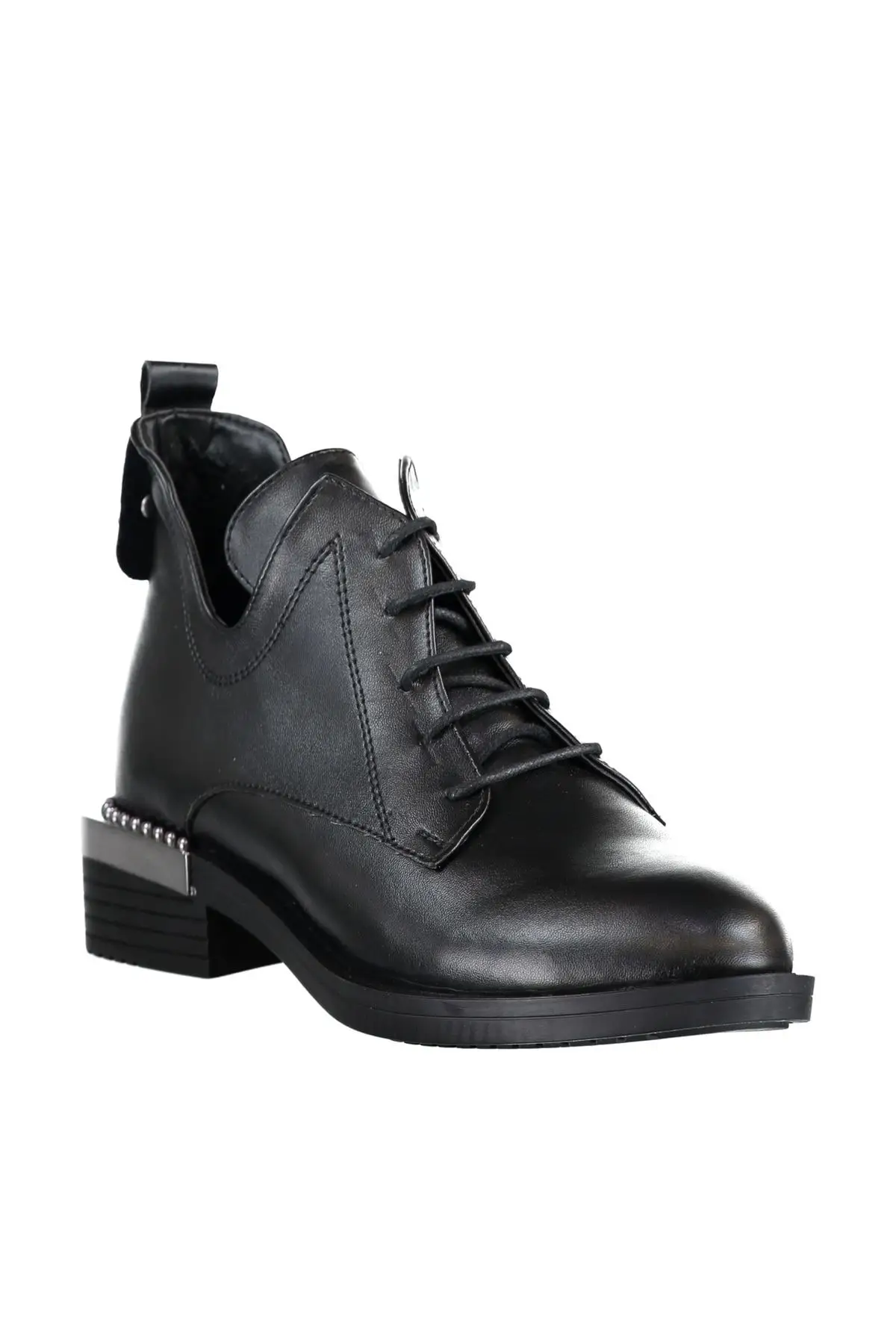 Женские кожаные ботинки SOHO на шнуровке в британском стиле черные низком каблуке