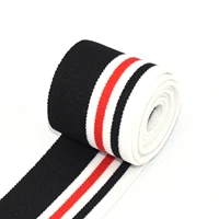 1 5black red white heavy elastic ribbon polyester stripe webbing cotton purse strap elastic band dog collar sewing accessories