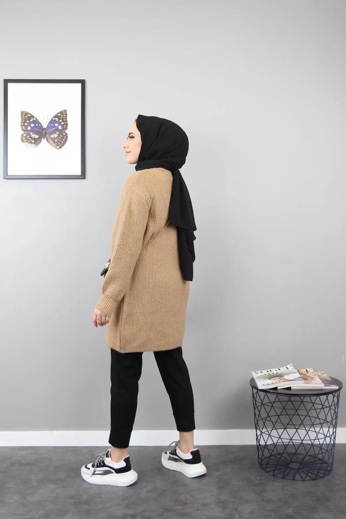 

Islamic Kntted Sweater For Muslim Women Turtle Neck Full Sleeve Denim Sweater Female 2021 Fashion New Clothing Autumn Tide