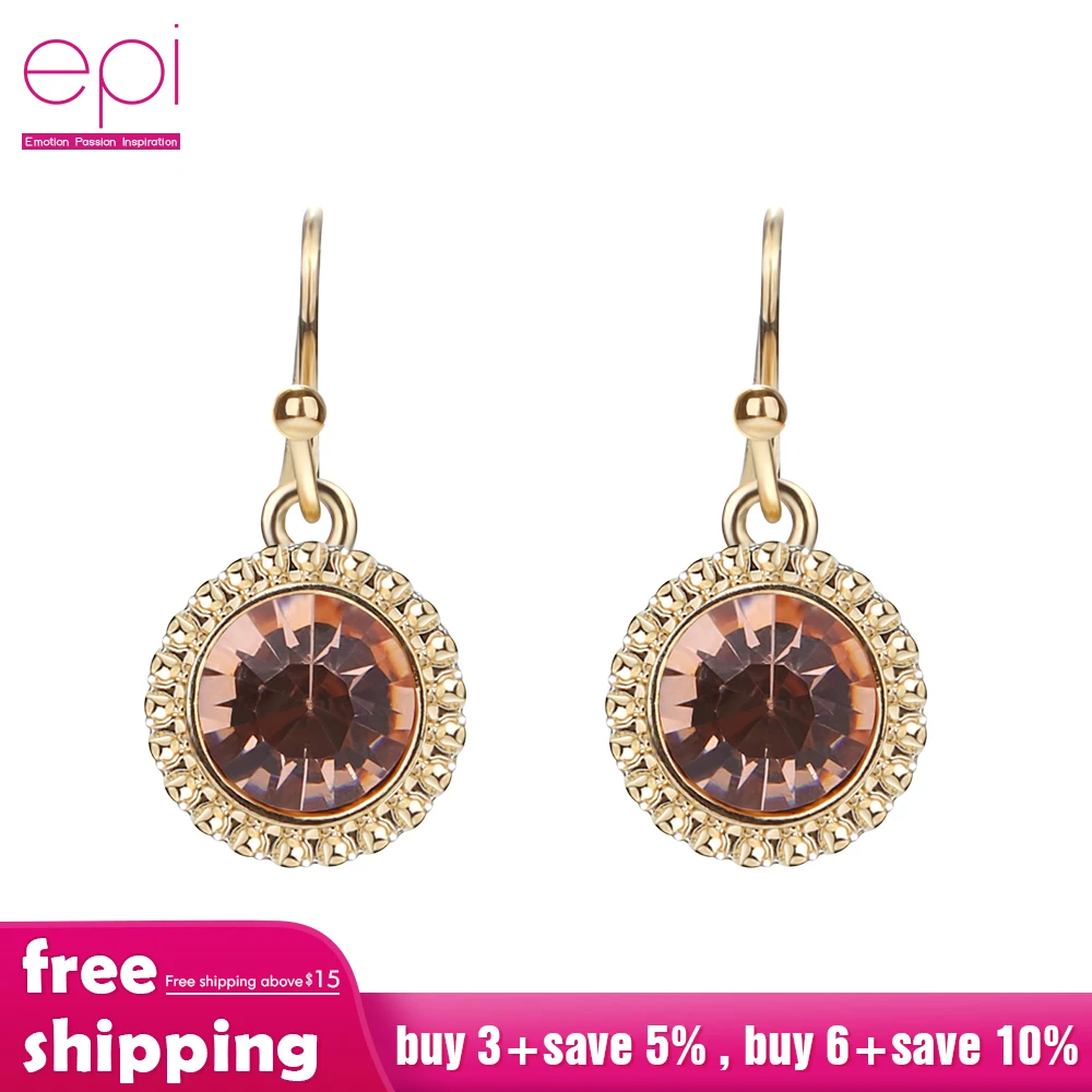 Роскошные серьги золотистого цвета большие круглые из розового золота с