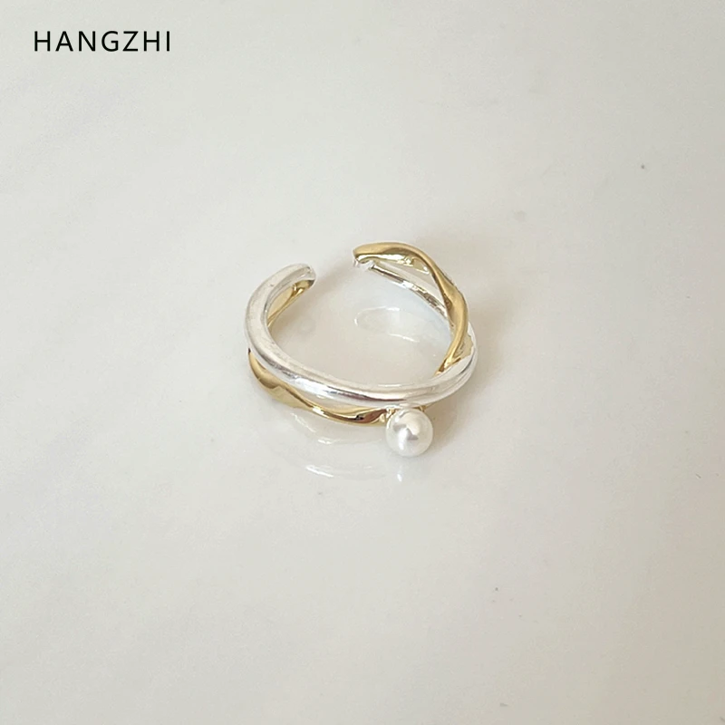 HANGZHI золотистые Серебристые Геометрические линии скрученные перекрестные