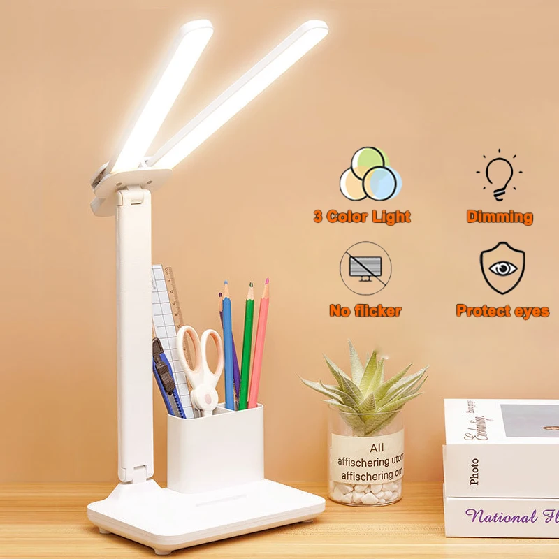 Портативная приглушаемая Светодиодная настольная лампа с сенсорным управлением