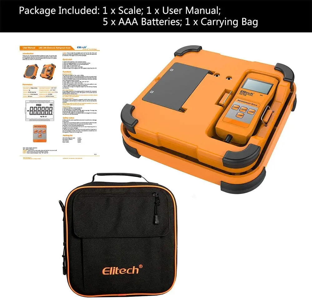 Elitech LMC 200 электронный хладагент зарядки Вес восстановления весы проводной пульт